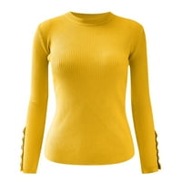 fwwitlyh džemperi za žene ženski V izrez dugih rukava pletiva vrh vrhunskog ramena predimenzionirani