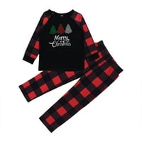 Božićne pidžame za obitelj mekani pulover na dugim rukavima i hlače koje odgovaraju porodici PJS setovi