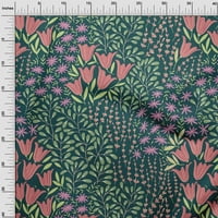 Onuone pamučni poplin Twill tamna teal zelena tkanina i cvjetni šivaći materijal ispis tkanine sa dvorištem