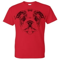 Muški američki buldog štene y crvena majica srednje crvena
