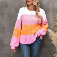 GUBOTARE Womens džemper Ženska prevelika majica dugih rukava s dugim rukavima, pulover TOP Fall Outfits