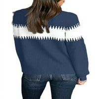 Jesenske zimske žene prugasti pleteni džemper casual puloveri