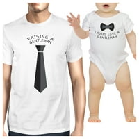 Dame Love Gentleman Funny podudarajuće poklon majice za tatu i dijete