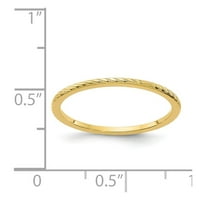 Čvrsta 14K žuto zlato upletena žica uzorak zabogaj trake tankih vjenčanih obljetnica veličine 5,5