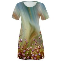 Miayilima Ljetne haljine za žene Ljetne kratkih rukava kratkih kratkih kratkih kratkih majica Dress