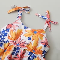 TODDLER Baby Girl Summer Odeća cvjetna ruffle suspendra majica + traper kratke hlače za djecu za djecu