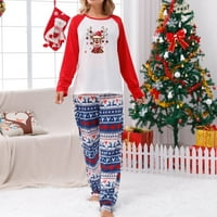 Božićne pidžame za obiteljski čišćenje Porodični pidžami postavlja Božić PJ-a sa jelenom dugim rukavima