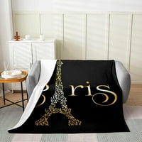 Tree Eiffelov toranj Sva sezona Bezet, Golden Paris Tower Fleece Baket Flannel Fuzzy pokrivač za dječje