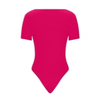 Edvintorg Tummy Control BodySuit za žene Modni ženski uzročni kratki rukav čvrsti V-izrez za čvrsto
