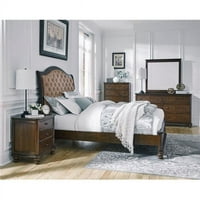 Progresivni nameštaj B122-34-35- Spavaća soba Kompletni tapecirani krevet, Oak u dobi - Kraljica Veličina