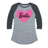 Barbie - ručno oslikano srce - Ženska grafička majica Raglan