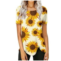 Ženski ljetni okrugli vrat kratkih rukava s majicom od tiskane majice