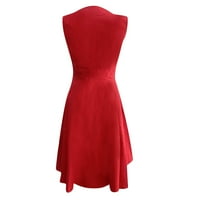Ženske haljine ispisane kontrastne spajanje tanka temperamenta cvjetna dna haljina s crvenom zabavom