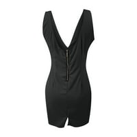 Yuwull Maxi haljina za ženske ljetne odjeće za žene Ženska modna seksi tanka ljetna V izrez patentna