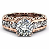 Lowrofile prstenovi za žene djevojke odvajanje ruže zlato vjenčani angažman cvjetni prsten za prsten