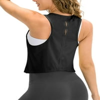 Pfysire Womens Solid Sports Majica Yoga teretana Vest bez rukava Ljetni povremeni vrhovi rezervoara