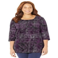 Catherines Women Plus size Easy Fit Squareneck Tee