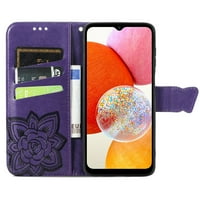 Futrola Feishell novčanika za Samsung Galaxy a 5G, leptir i cvijet reljefne PU kože TPU unutarnje školjke