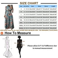Gotyou haljine Moda Žene Štampanje visoke ovratnike Veliki rukav Veliki suknje Ležerne haljina XL