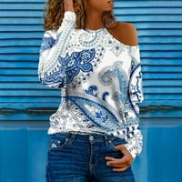 Ženske vrhove Ženska bluza s dugim rukavima Ležerne prilike za ispisane ljetne kraljevske majice Tuničke