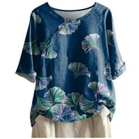 Zodggu pamučne majice za žene za žene retro cvjetna grafička bluza ljetna modna majica posade Compy