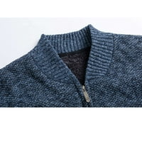Muški puni džemperi sa zip kardiganom Slim Fit kabel pletena postolja kožu džemper