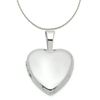Carat u Karatsu Sterling Silver Polirani finilj rodijum-pozlaćeni srčani privjesak sa srebrnim oblikovanjem