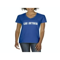 MMF - Ženska majica s kratkim rukavima V-izrez, do žena Veličina 3XL - San Antonio