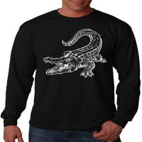 Muška skica Alligator Crna majica s dugim rukavima x-velika crna