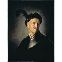 Rembrandt van rijn crni ukrašeni uokvireni dvostruki matted muzej umjetnosti naslovljen: čovjek u oklopu