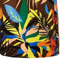 Cara Lady Muška modna modna kuća Havajska stila labava casual čipkavice Capris plaža kratke hlače smeđe
