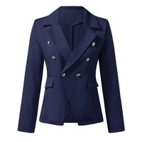 IOPQO Womenska jakna odijela odijelo satenski formalni rad kardigan za žene jakna od svilene uredske
