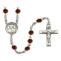 St. Ignatius lojale srebrne krunice januar crvene vatre Polirane perle Crucifi Veličina medaljine šarm