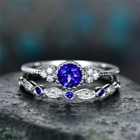 Ženski modni dijamantni prsten par nakit set 5-10