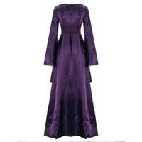 Qazqa žene Vintage stil haljina dugih rukava dugačka maxi party haljina crna xxl
