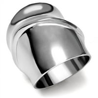 Ženski polirani prsten od nehrđajućeg čelika bez kamena u bez kamena - veličine 8