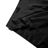Haoff odjeća dame vintage dugih rukava s dugim rukavima Čvrsta boja okrugli vrat crni xl