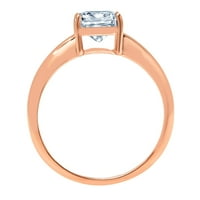 1. CT Briljantni jastuk Cleani simulirani dijamant 18K ružičasto zlato pasijans prsten sz 7