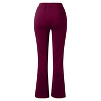 Žene casual visokih struka pantalone za struk strije Slim Fit Bootcut Bell donje hlače Solidne boje