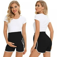 Baywell ženske kratke hlače za ženske kratke hlače Yoga trudnoća kratke hlače sa džepovima, od 2, XL