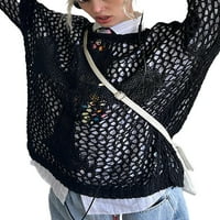 Bikopu Ženska bluza s dugim rukavima Jesen Solid Color Knit ubojica sa labavim pulover casual vrhom