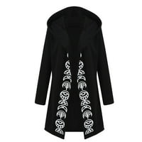 Zimska jesen ženska jakna kaputi dugi rukav punk moon s kapuljačom s kapuljačom crni kardigan plus veličina