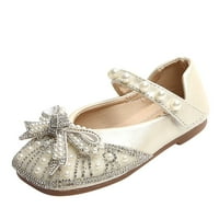 Čizme za djevojke Modne jesenske djevojke Ležerne cipele Shiny Pearl Rhinestone Bow haljina cipele za