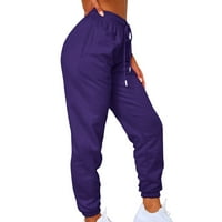 Clearsance YoHome Ženska modna Sport Solid Boja Pokretač za vuču Ležerne dukseve Hlače Purple 2xL