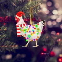 Domaći dekor Božićni dekor Božićne piletine akrilni ukrasi Božićni ukrasi sa božićnim šalcem Pileći