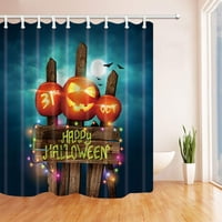 Halloween Decor bundeve na drvenoj sajmovima sa bajkom za zavjese od poliesterskih tkanine, zavjesa