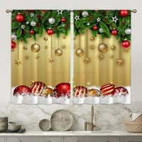 LUMENTO Božićni zavjese šipke džepni prozor Curkin Curring Decor Luxury Kratki panel Topper Modern Display