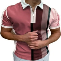 HAITE MAN Short rukav Basic Polo Majica Saobavi patentni zatvarači uz majice Ljetna boja blok rever