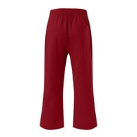 Gatrrgyp ženske hlače na čišćenju, modne ženske ležerne u boji elastične labave hlače ravno široke pantalone