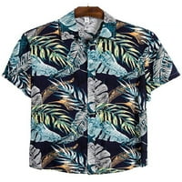Muške havajske sitnice Redovna fit kratki rukav casual topls rever gumb dole ljetne plažne majice